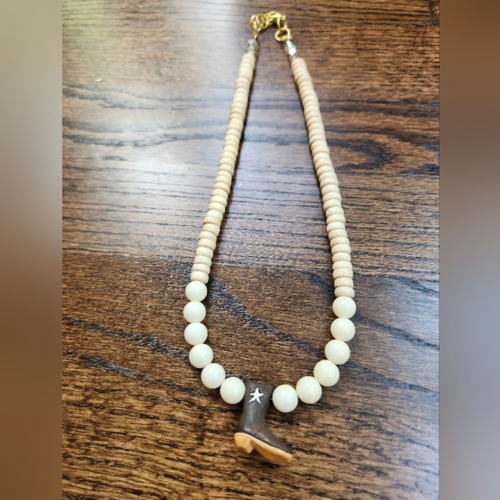 ✨️Cowboy Boot Beaded Necklace - Handcrafted.  Only One Made. Unisex